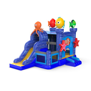 Gonfiabile con scivolo - combinazione con tema marittimo